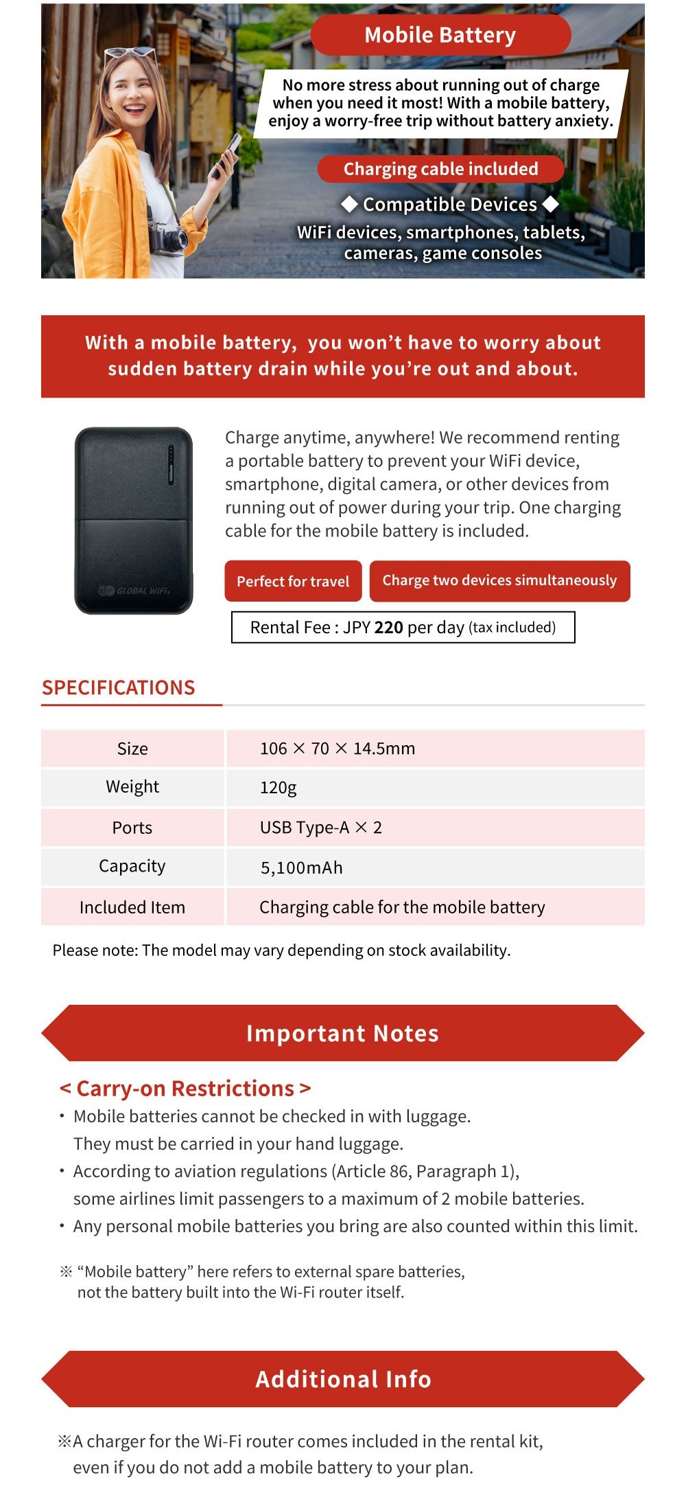 Portable Spare Battery