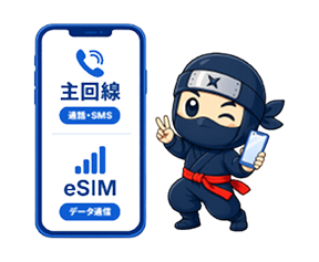 スマホ1台で主回線とeSIMの2つの回線が使える