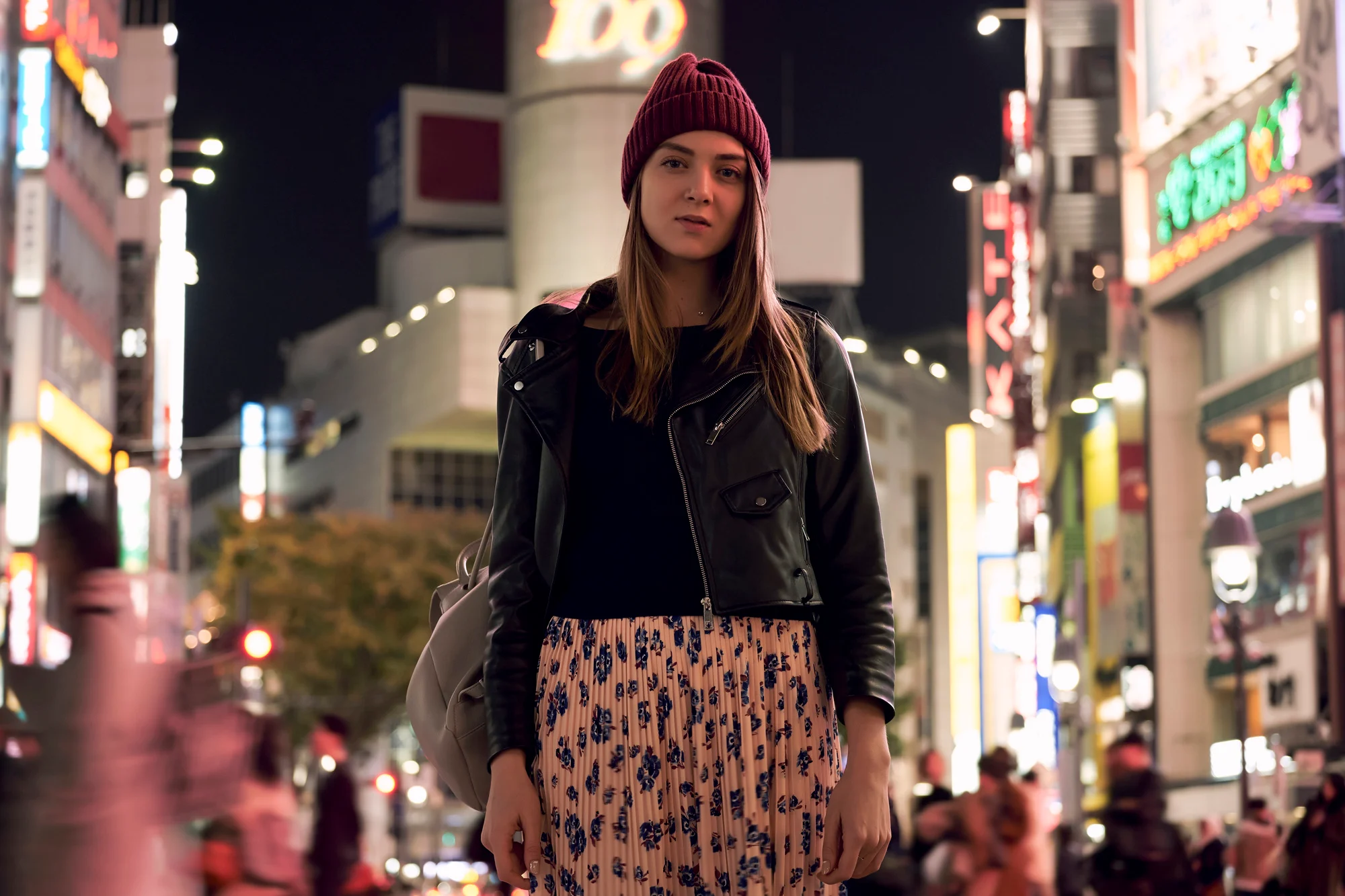 A woman sightseeing in Shibuya