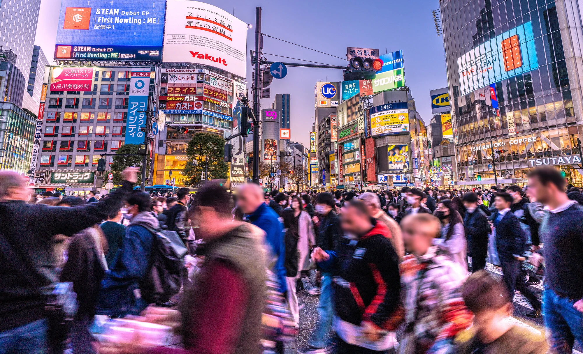 People walking around the streets of Shibuya