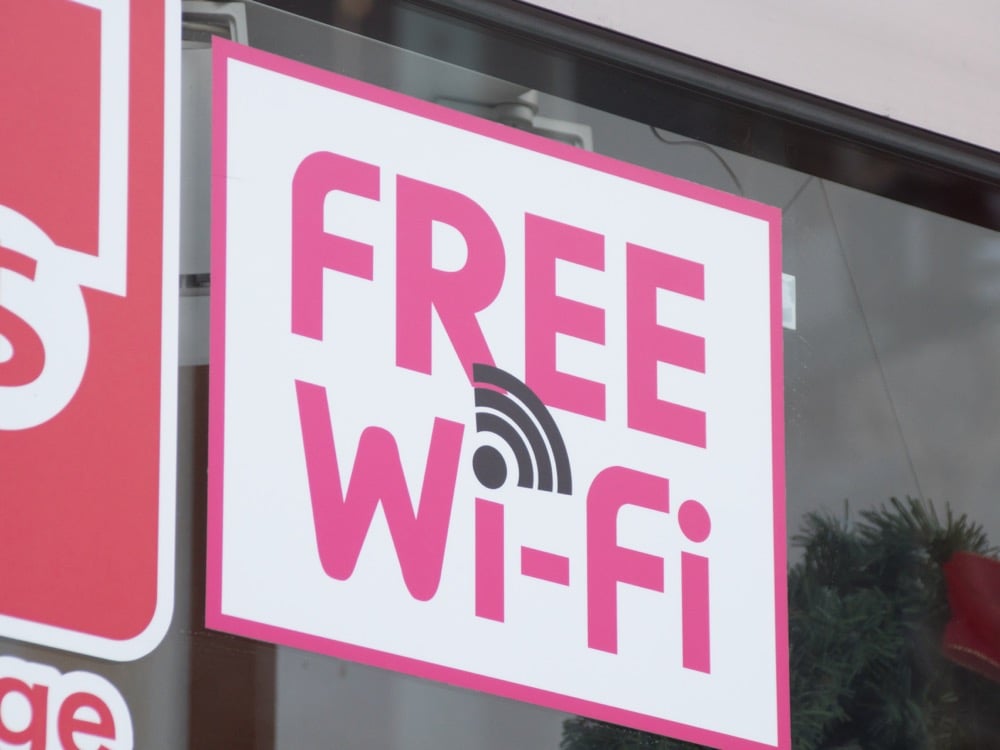 Sign of Free WiFi Spot in Tokyo, Japan