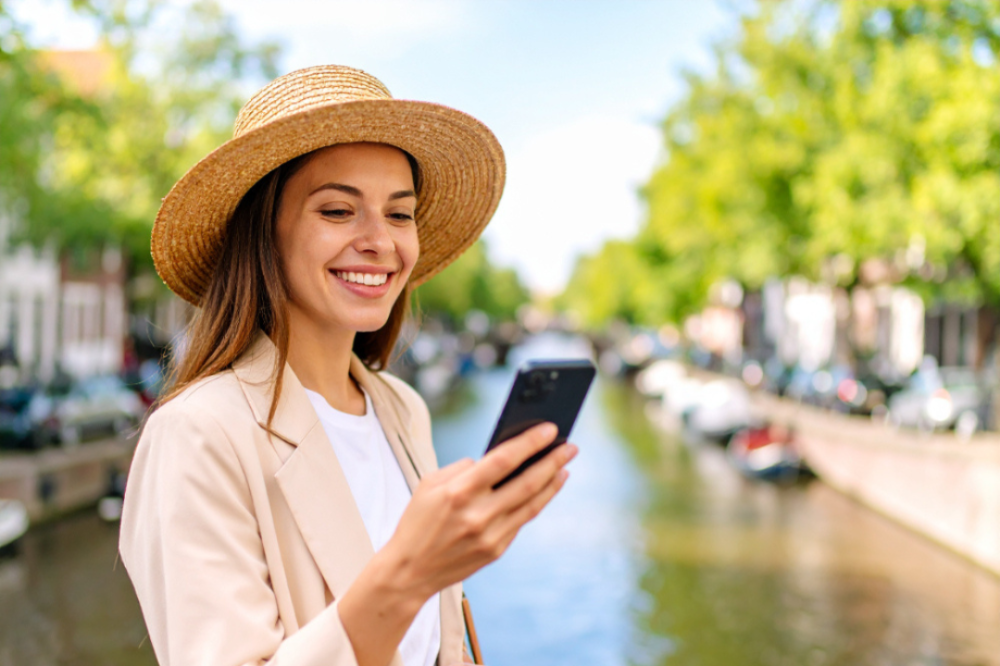 A visitor to Japan setting up eSIM connectivity on an iPhone