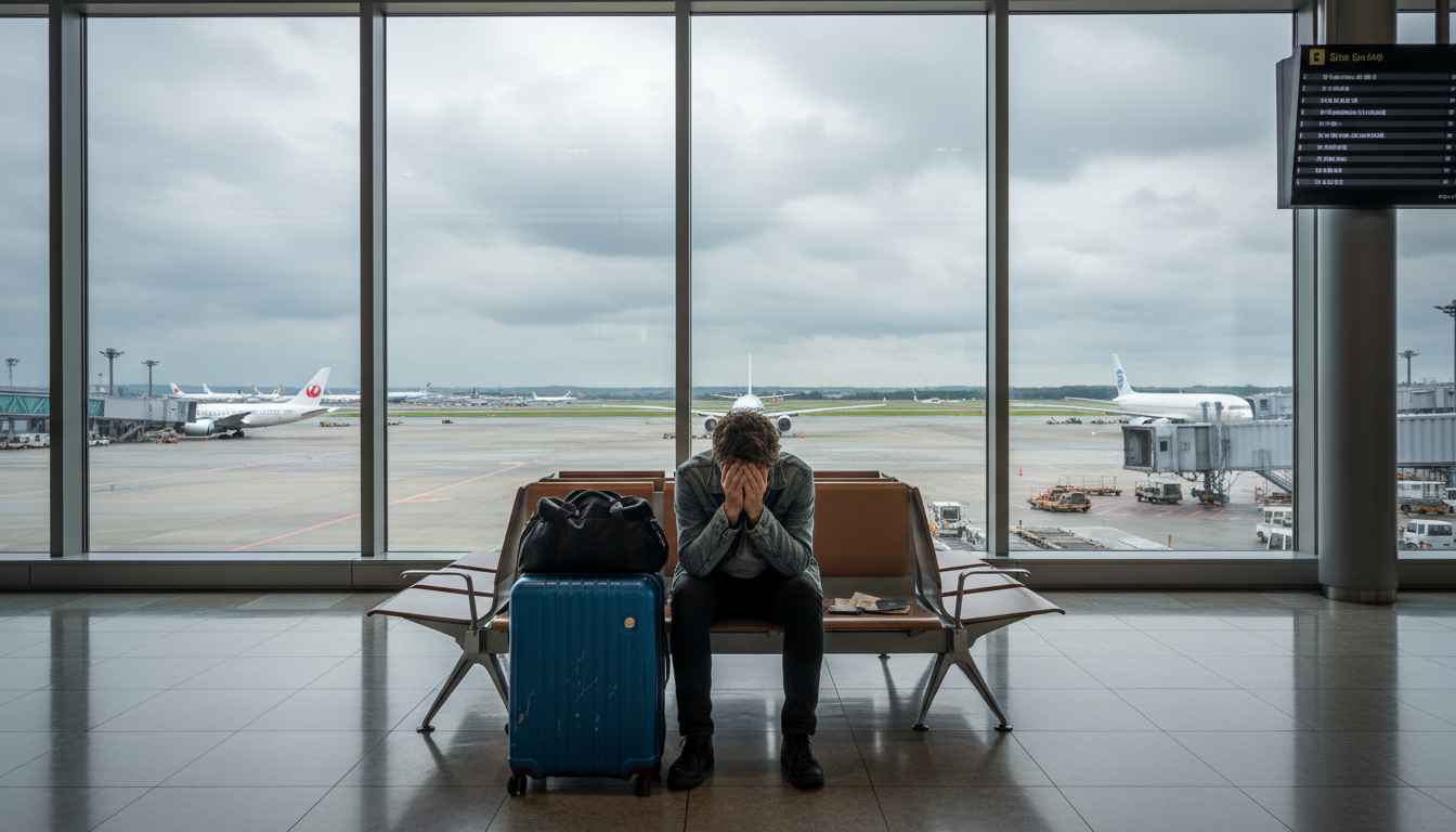 A foreign tourist whose eSIM didn't work