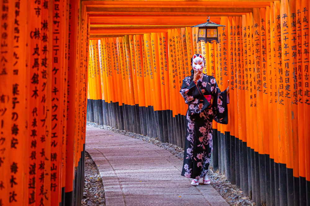 An international visitor at Fushimi Inari in Kyoto