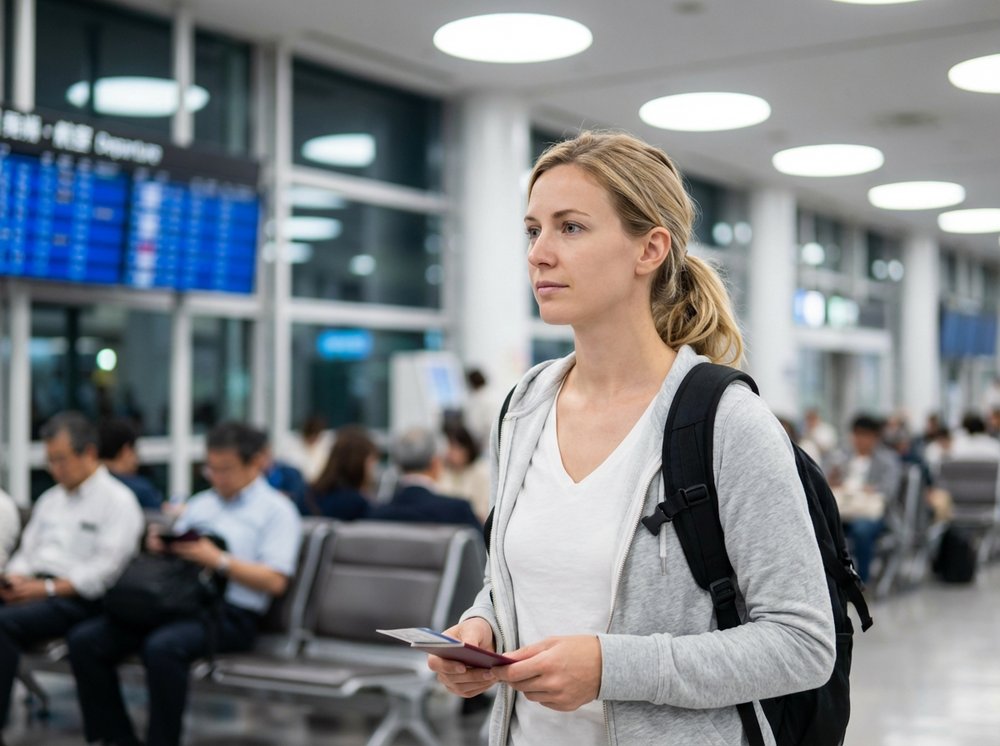 Side profile of man working on tablet near street-facing café window