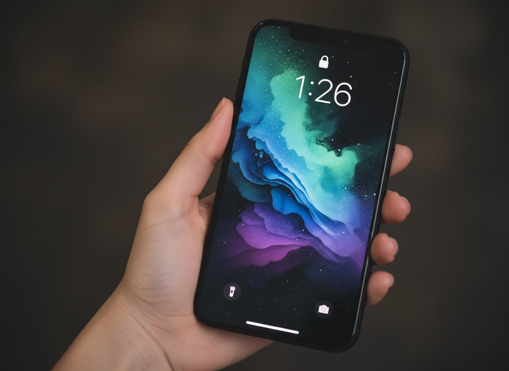 Hand is holding a smartphone iPhone