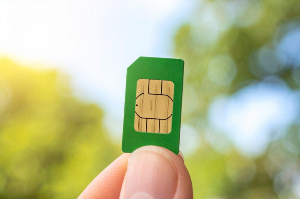 Someone holding a Japanese eSIM in their hand