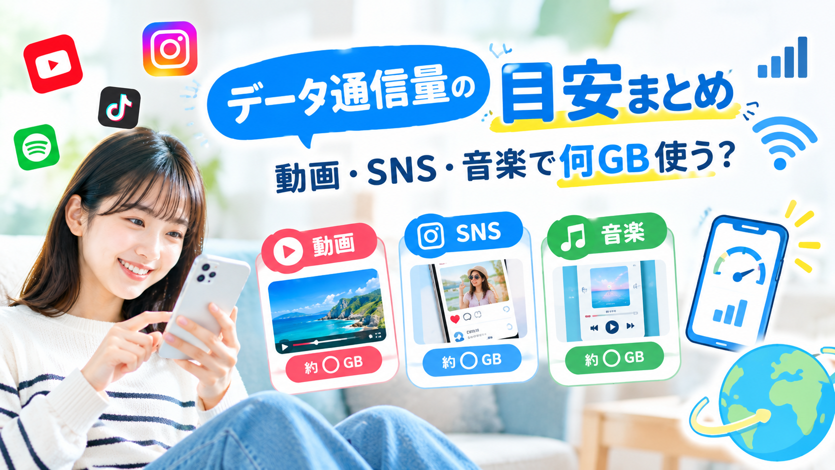 データ通信量の目安まとめ