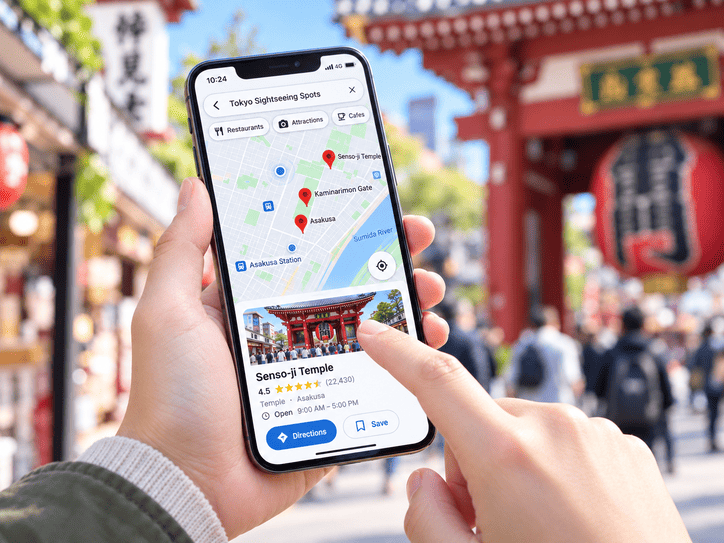 Using maps on a smartphone