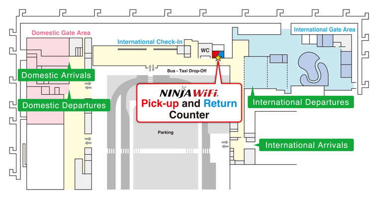 Kansai International Airport Terminal 2 Building Pick-up/Return