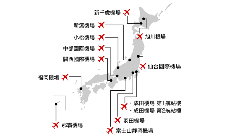 空港カウンターMAP